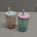 Zak Designs Kelso Toddler Cups For Travel or At Home, 15oz 2-Pack Durable Plastic Sippy Cups With Leak-Proof Design is Perfect For Kids (Fanciful Unicorn, Happy Skies)