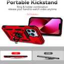 2 x Hitaoyou iPhone 13 pro Case, iPhone 13 pro Case with Camera Cover & Kickstand Military Grade Shockproof Heavy Duty Protective with Magnetic Car Mount Holder Cases for iPhone 13 pro (S012-red)