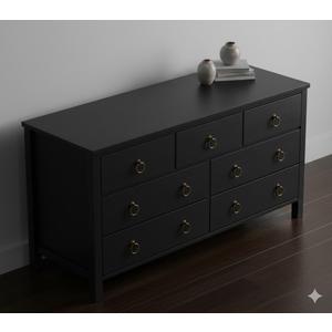7 Drawer Black Storage Drawer