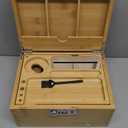 Lockable Stash Box with Combination Lock Compact Bamboo Stash Box Organizer with Tray, Discreet Private Storage for Home (Bin Size :9.5 x 7.1 x 5.3 in)