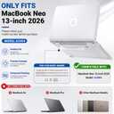 for MacBook Neo Case 13 Inch 2026 A3404, Matte Clear, Kickstand