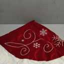 Christmas Tree Skirt 48 Inch with Snowflake Pattern fit 4-9 ft Christmas Tree Xmas Decorations Christmas Holiday Party Ornaments (Red)