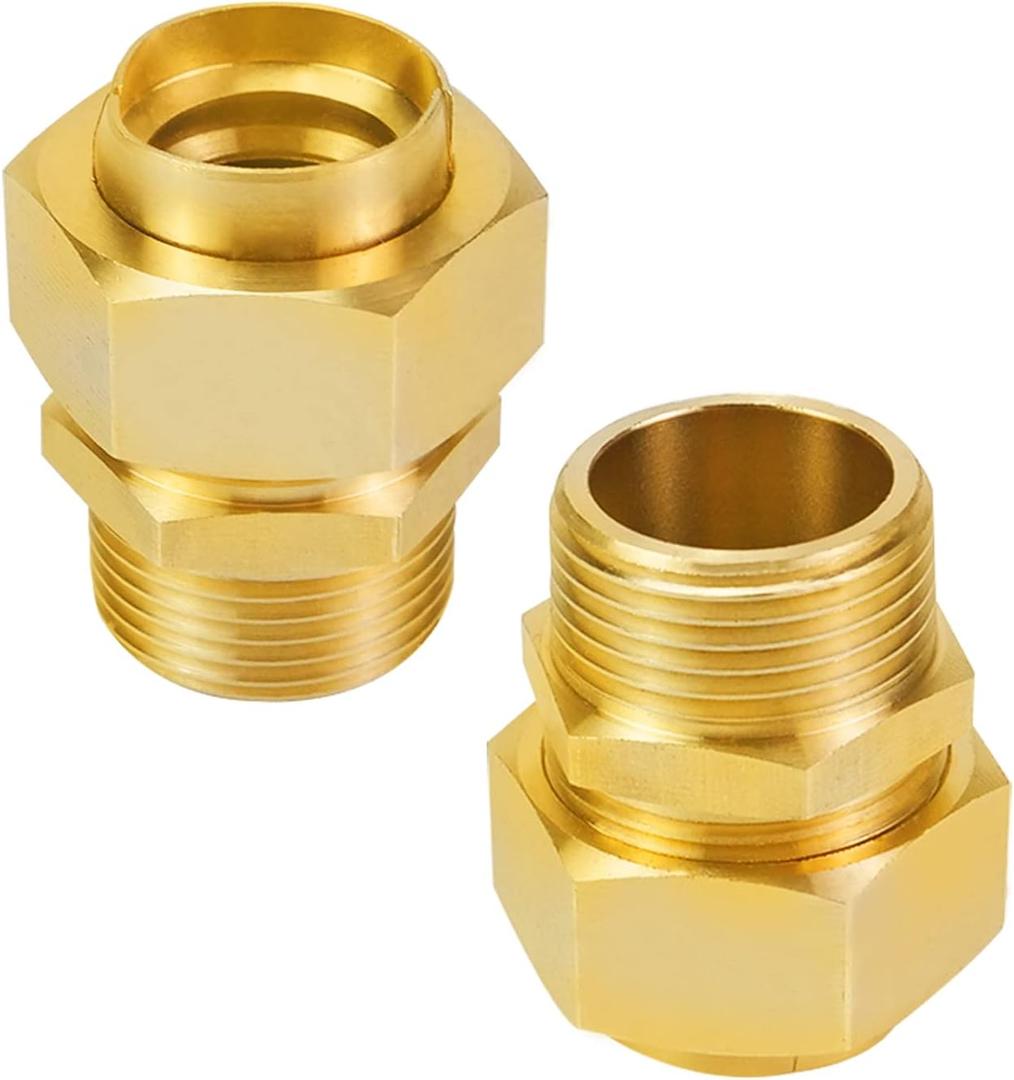 CSST Male NPT Fitting Kit Brass Natural Gas Quick Connect Adapter 3/4'' Grill Propane Conversion Connector 2 Pack