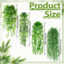 Daifunli 16 Pcs Artificial Hanging Plants Fake Hanging Ferns Plastic Fake Plants for Wall Room Garden Garland Indoor Outdoor Decor No Basket (Eucalyptus,Mandala,String of Pearls,Pea)