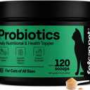Cat Probiotic Powder for Digestive Balance & Gut Health Daily Pet Supplement with Pumpkin, Papaya & 6 Probiotic Strains Supports Gut Flora & Digestive Comfort 120 Scoops