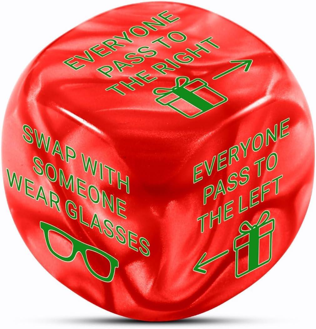 White Elephant Gifts for Adult, Santa Swap Gift Exchange Dice, Gift Exchange Dice Game, Dices Games for Family Party, Stocking Stuffers for Women Men Adults, Christmas Dices Gift Exchange Game