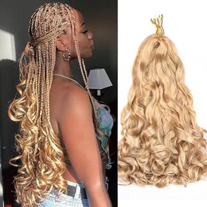 Pre Stretched Braiding Hair 20 Inch Loose Wave Crochet Braids Hair 8 packs Big wavy curly Bouncy Braiding Hair Curly Synthetic (24, 20inch(pack of 8))