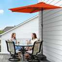 AreShark 9FT Half Patio Umbrella, Outdoor Wall Umbrella with Crank & 5 Sturdy Ribs, Table 1/2 Umbrella Patio for Garden, Deck, Balcony and Pool, Orange