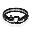 Durable Twisted Rope Mens Bracelet with Shackle | Elegant Re-Made Nautical Style |  RoyalSilver, 7.5"