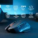 Redragon M656 Gainer Wireless Gaming Mouse, 4000 DPI 2.4Ghz Wireless Mouse w/ 5 DPI Levels, 7 Macro Buttons, Red LED Backlit & Pro Software/Drive Supported, for PC/Mac/Laptop