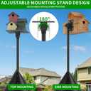 97-Inch Bird Feeder Pole,Adjustable Bird House Pole Stand with Squirrel Baffle,Heavy Duty Adjustable Height Metal Birdfeeder Poles for Outdoor (Bird House Not Included)