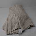 NEWCOSPLAY Super Soft Twin Blanket Brown Premium Silky Flannel Fleece 3D Ribbed Jacquard Lightweight Bed Blanket All Season Use (Brown Ribbed, Twin(60"x80"))