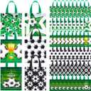 Sweetude 60 Pcs Soccer Party Favor Bags Bulk Football Soccer Non Woven Gift Bags with Handles Football Party Favors Supplies for Sports Theme Game Competitions Events Baby Shower Birthday
