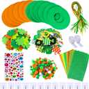 Winlyn 12 Sets St. Patrick's Day Shamrock Wreath Sign Decorations Foam St. Patrick's Day Craft Kits Lucky Shamrock Four-Leaf Clover Rainbow Foam Stickers for Kids Party Favors Classroom Activities