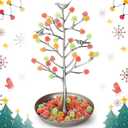 Soaoo Festive Gumdrop Tree Christmas Nostalgic Gum Drops Artificial Tree for Table Centerpiece Christmas Decorations for Tabletop Display Ornament Candy Themed Party Supplies Xmas (Antique Silver)