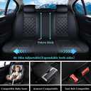 Leather Seat Covers Full Set Universal Fit for Honda Civic Accord CRV Toyota Camry Prius Rav4 Corolla Kia Lexus Nissan Mazda Jeep Cherokee and Most Cars, Waterproof Car Seat Cover Seat Protector Black