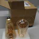 Vintage Edison Bulbs 25 Watt Incandescent Equal 3W ST58 Decorative LED Light Bulb,Amber Glass,Spiral Filament,1800K Warm White,E26 Base,250LM, Non-dimmable,4 Pack