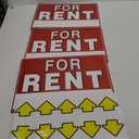 Large For Rent Sign, 17" x 13" Double-Sided Yard Signs with Arrow Stickersfor Rent Sign with Stand, for Rent Signs with Metal Stakes,WEATHER-PROOF, (3 Pack)
