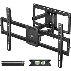 USX Mount Full Motion TV Wall Mount for Most 42-86 inch Flat Screen/LED/4K, TV Mount Bracket Dual Swivel Articulating Tilt 6 Arms, Fits 8” 12” 16" Wood Studs,Max VESA 600x400mm, Holds up to 132lbs