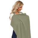 PPOGOO Muslin Nursing Cover for Baby Breastfeeding, Breathable Privacy Nursing Covers for Mom 100% Cotton Breastfeeding Cover with Rigid Hoop for Mother Nursing Apron (AGreen)