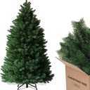 GTPLAYER 6ft Christmas Tree Artificial Xmas Tree with 1000 Branch Tip, 1 Minute Christmas Tree Party Decorations for Home, Foldable Stand, Easy Assembly (Forest Green 02)