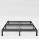 10in High King Bed Frame No Box Spring Needed, Heavy Duty King Platform Bed Frame with Round Corners, Easy Assembly, Noise Free, Black