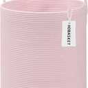 Large Woven Laundry Basket Hamper,100L Cotton Rope Storage Bin for Blankets,Toys and Clothes,Decorative Tall Nursery Hamper for Living Room,Baby Nursery,Bathroom and Bedroom,(Pink, XX Large)