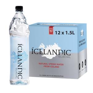 Icelandic Glacial Natural Spring Alkaline Water, 50.7 Fl Oz (Pack of 12), BB Date 11/14/2027