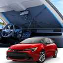 REEVAA 2025 Upgraded Car Windshield Sun Shade Umbrella [100% Sun Protection & Keep Cool] Protect Interior, 360° Flex Handle Sun Shield Sunshade, Small (53''x29'') for Compact Cars