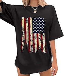 American Flag Shirts Women Patriotic Shirt USA Flag Stars Stripes Print Sleeveless T-Shirt 4th of July Tee Tops(7Dark Grey, L)