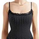 SUUKSESS Women's Square Neck Lace Bodysuit Sleeveless Spaghetti Strap Tank Top, Medium 