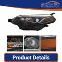 GXYWADY Headlight Assembly Replacement for 2017 2018 2019 Corolla SE XLE XSE Sedan Projector Headlamp Left Side (Driver Side)