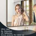 OKPAL 24 x 28 Bronze Bathroom Mirror, Brushed Bronze Metal Framed Mirror, Rounded Bronze Rectangle Mirror for Farmhouse, Bedroom, Anti-Rust (Horizontal/Vertical)