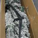 Outroad 6ft Snow Flocked Christmas Tree Premium Hinged Artificial Pine Tree,Xmas Tree Metal Stand and 800 Lush Branch Tips Holiday Decorate, Easy to Assemble, White