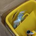 Mind Reader Mop and Bucket Set with Wringer, Mop Included, 5.5 Gallon Cleaning System with Wheels, Upward Press Wringer, Small Mop Compatible (Yellow)