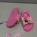 Disney Kids Minnie Mouse Slides Open Toe - Girls Sandals SlipOn Slide Sandal with Backstrap - Pink (Size 7-8 Toddler)