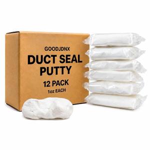 Duct Seal Putty, 12 Pack, Moldable Gap Filler for Wall & Pipe Gaps, Non-Hardening, Blocks Drafts, for HVAC Openings & Electrical Entry Holes, Seal Compound, 30g Each