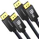 IVANKY 16K Displayport Cable, [6.6ft, 2-Pack], VESA Certified DP 2.1 Cable [16K@60Hz, 8K@120Hz, 4K@240Hz], Support HDR10, HDCP, 3D, DSC 1.2a, for Gaming Monitor, TV, Graphics, [6.6ft, 2-Pack] (Black)