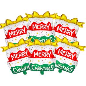 6Pcs Christmas Cake Balloons Set, 23-in Cake Balloons, Can Be Used for Christmas and Birthday Parties or Banquet Scene Decorations