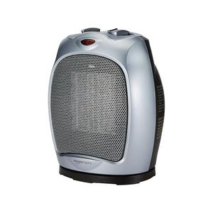 Oscillating Ceramic Portable Indoor Space Heater, Fast Heating Technology, Overheat and Tip-Over Protection, Adjustable Thermostat, 1500W, 7.52"D x 6.34"W x 9.45"H, Silver