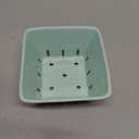 2pcs Woouch Ceramic Berry Basket, Square Fruit Bowl With Holes, 5.7" Colander For Kitchen, Cute Small Container For Berries, Strawberry, Grape, Cherry, Rustic Stoneware DÃ©cor (White + Mint Green)