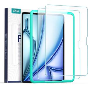 ESR 1 Pack Screen Protector for iPad Air 11 Inch M4/M3/M2 2026/2025/2024 (8th/7th/6th Generation), 9H Tempered Glass with Alignment Frame, Anti-Scratch, Bubble Free, HD Clarity, Apple Pencil Support