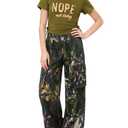 AMAWMW Girls Clothes Summer Outfits Short Sleeve Letter Print Ruched Tops and Cargo Pants Set Kids Clothing Army Green 7-8Y (Green)