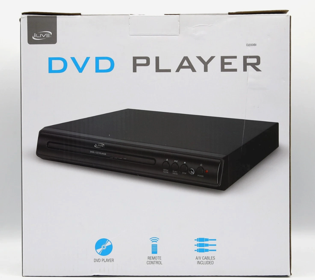 iLive DVD Player, Remote Control & Video Cables Included, D200Bi