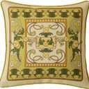 Floral Throw Pillow Covers, Olive Green Pillow Covers Euro Shams Decorative Accent Pillow 18x18 for Bed Couch Grandmillennial Home Decor, Green Daisy