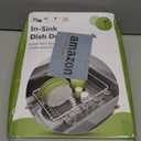 Over the Sink Expandable Dish Drainer Drying Rack In Stainless Steel for Small Kitchen, Counter Space Saving Modern Compact Metal Above Plate Dryer Strainer, Adjustable Hanging Inside Drain Holder (For 11.5"-30"W Sink, Silver)