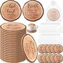 50 Sets 4" Christian Bulk Coasters with Bible Verses Christian Cork Coasters Set Mother's Day Party Favor for Adult Home Indoor Pastor Teacher Family Sunday Church Present