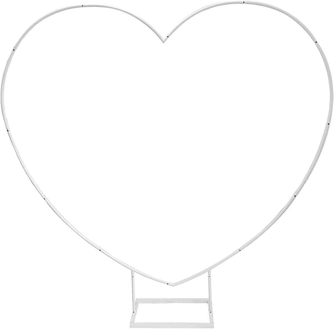 7.2ft Heart-Shaped Metal Balloon Arch Kit for Weddings Valentine's Day Proposals Engagements & Birthdays, Elegant Heart Arch Stand with Base for Ceremony Backdrops & Party Decorations