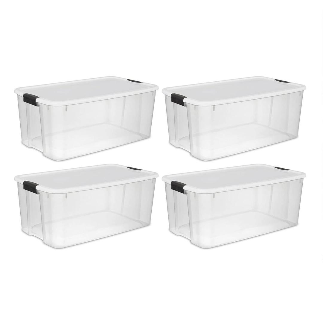 Sterilite 116 Quart Ultra Latch Storage BOX, Clear
