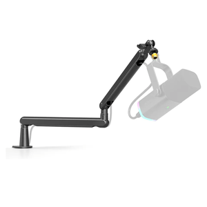 FIFINE Microphone Boom Arm, Low Profile Adjustable Stick Microphone Arm Stand with Desk Mount Clamp, Screw Adapter, Cable Management, for Podcast Streaming Gaming Studio-BM88